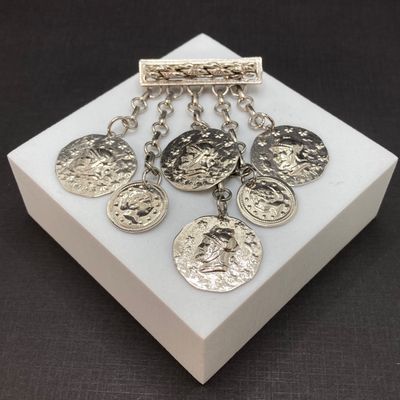 LOT 15: Vintage Silver Tone Brooch / Pin Collection and More