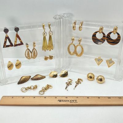 LOT 18: Vintage Screw-back and Clip-on Earrings - Goldette, Napier and More