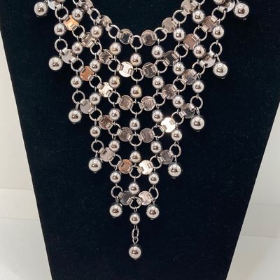 LOT 33: Large Collection of Silver Tone Necklaces