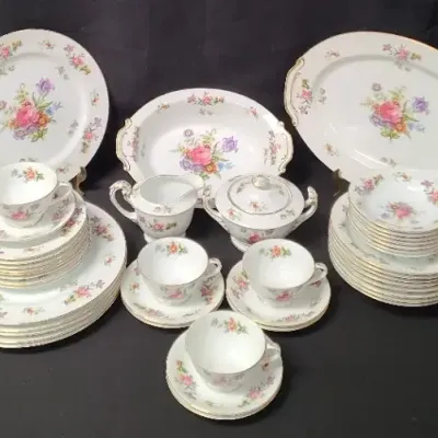 Aladdin Dresdenia Floral Fabulousness  - Charming China Set For 4 With Extras