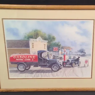 Good Old Fashioned Filling Station - Signed/Matted/Framed Artist's Proof (Print) By Jack Schmitt