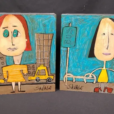 Signed Savage Pop Art Paintings