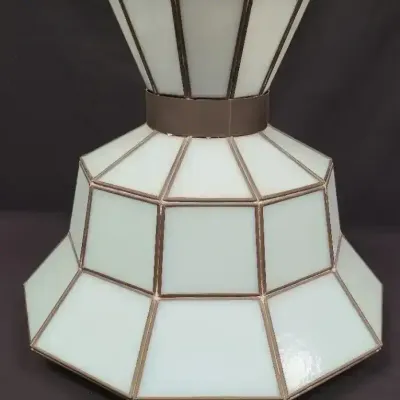 Vintage Tiffany-style glass hanging ceiling fixture