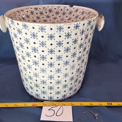 Broken Vintage Waste Bucket with Matching Lid