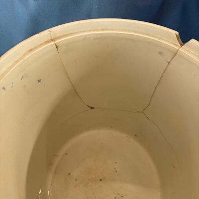 Broken Vintage Waste Bucket with Matching Lid