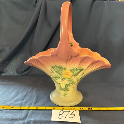 Vintage Hull Pottery Wildflower Basket Vase, 10 1/2"