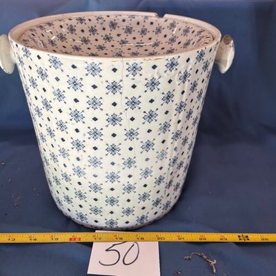 Broken Vintage Waste Bucket with Matching Lid