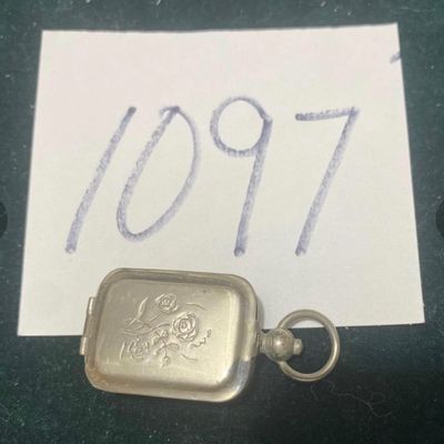 Continental Silver Plate Stamp Pendant