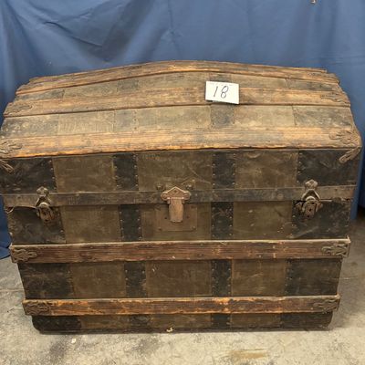 Antique Steamer Hump Trunk
