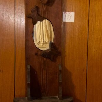 vintage wooden wall-hanging regulator clock