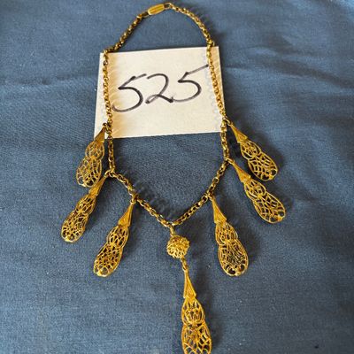 antique Victorian gold-tone/gilded brass festoon necklace
