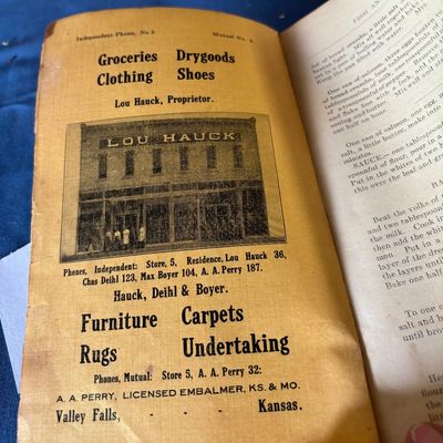 Vintage Valley Falls,Ks. Recipe book and More