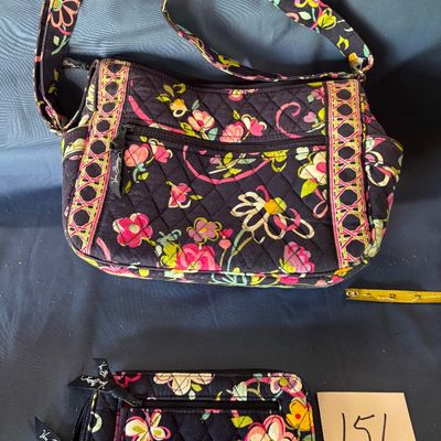 Vera Bradley quilted cotton shoulder bag and matching wallet