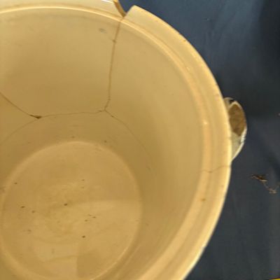 Broken Vintage Waste Bucket with Matching Lid