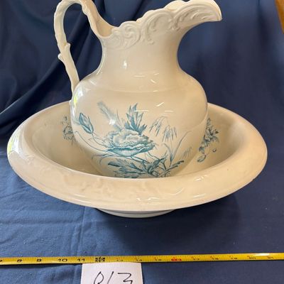 Knowles, Taylor, and Knowles ironstone pitcher and bowl