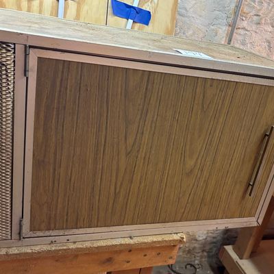 vintage mid-century modern style small wall-mounted icebox