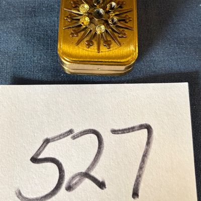 Rare 1950s Wind Up Music Box Locket Pendant Necklace Starburst (Missing Stone)