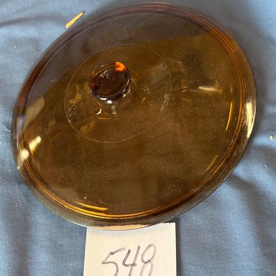 vintage amber glass replacement lid