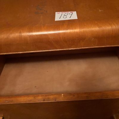 vintage Art Deco four-drawer waterfall tallboy dresser