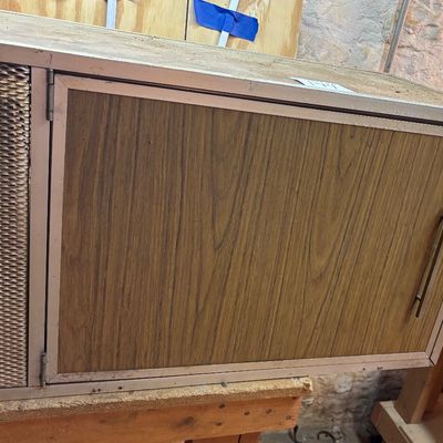 vintage mid-century modern style small wall-mounted icebox