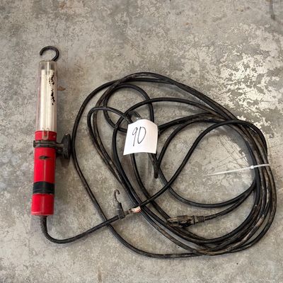 Fluorescent Long Corded Red Work Light shop hanging