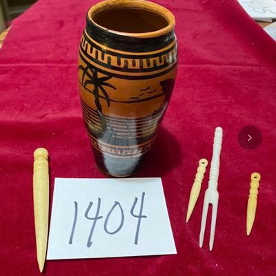 Vintage Vase and Sewing Tools