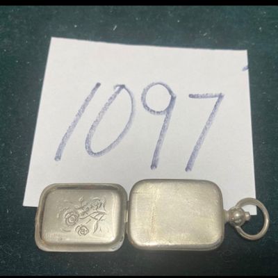 Continental Silver Plate Stamp Pendant