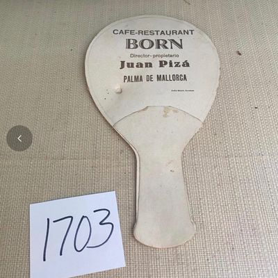 Vintage Hand Fan with Advertising