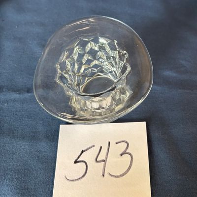 Vintage Fostoria Clear Glass Top Hat Toothpick Holder Diamond Pattern 2.5" x 4"