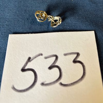 Silver Tone swirl knot stud earrings