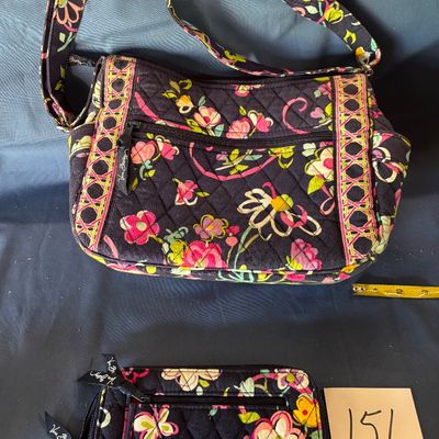 Vera Bradley quilted cotton shoulder bag and matching wallet