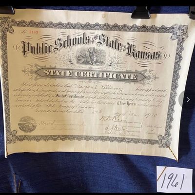 1913 Kansas Diploma