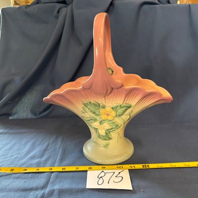 Vintage Hull Pottery Wildflower Basket Vase, 10 1/2"