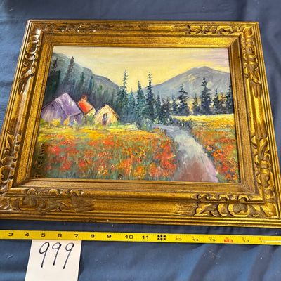 Signed Mountain Painting