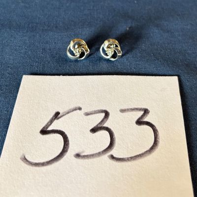 Silver Tone swirl knot stud earrings
