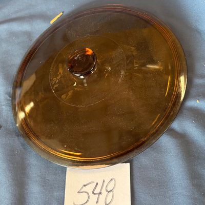 vintage amber glass replacement lid