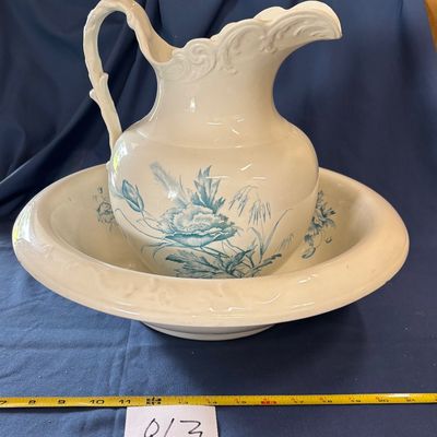Knowles, Taylor, and Knowles ironstone pitcher and bowl