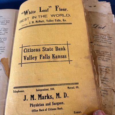 Vintage Valley Falls,Ks. Recipe book and More