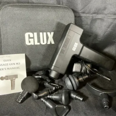 GLUX M3 Deep Tissue Massage Gun with Carry Case & 8 Attachments