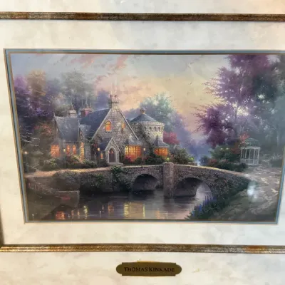Thomas Kinkade "Lamplight Manor" Matted Collector's Print with Certificate of Authenticity