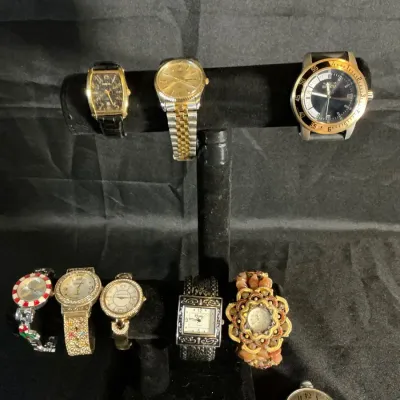 Vintage & Modern Wristwatch Lot – Men's & Ladies Watches with Pocket Watch – 9 Pieces