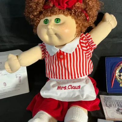 Cabbage Patch Kids Mrs. Claus Doll & White House Christmas Ornaments