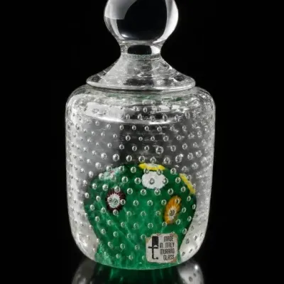 Sale Photo Thumbnail #136: Clear Bubble Glass Jar With Lid and Green Interior Design