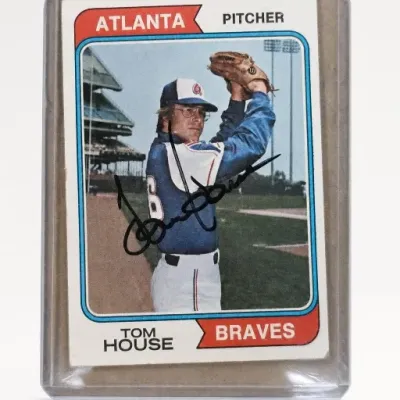 Sale Photo Thumbnail #59: Signed Tom House Braves Baseball Card