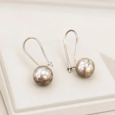 Sale Photo Thumbnail #26: Silver-Tone Ball Drop Earrings