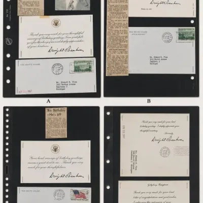 Sale Photo Thumbnail #73: Assorted Presidential Signed Envelopes and Clippings
