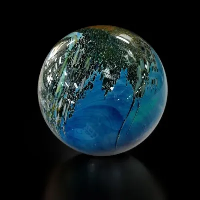 Sale Photo Thumbnail #165: Blue and Green Art Glass Sphere