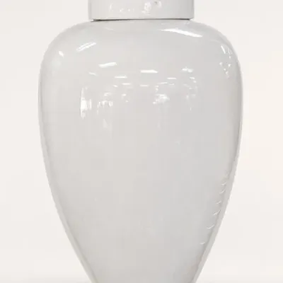 Sale Photo Thumbnail #305: White Ceramic Lidded Jar