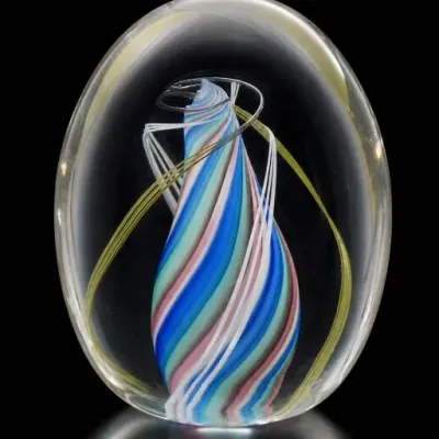 Sale Photo Thumbnail #154: Multicolor Art Glass Paperweight