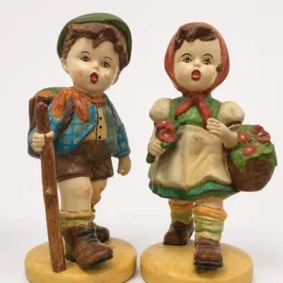 Sale Photo Thumbnail #216: Pair of Painted Ceramic Child Figurines